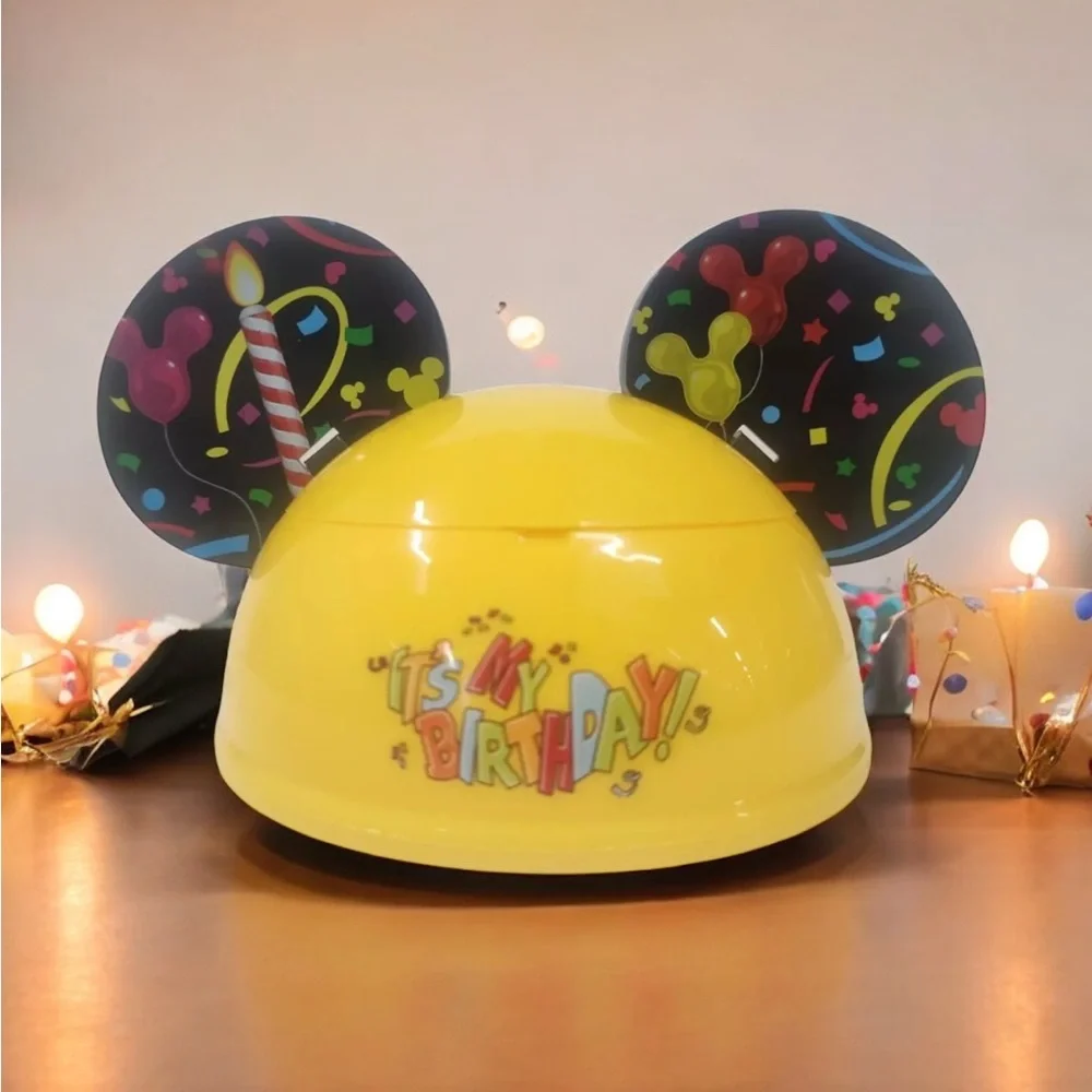 Disney Its My Birthday Ear Hat Mickey Mouse Ice Cream Sundae Bowl Yellow